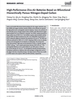 High-Performance Zinc-Air Batteries Based on Bifunctional Hierarchically Porous Nitrogen-Doped Carbo