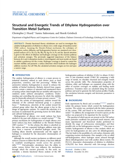Structural and Energetic Trends of Ethylene Hydrogenation over Transition Metal Surfaces