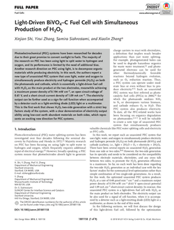Light-Driven BiVO4-C Fuel Cell with Simultaneous Production of H2O2