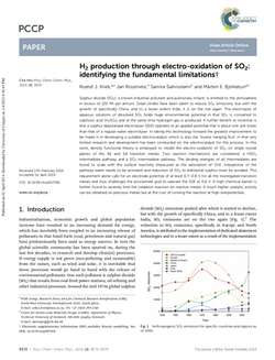 H2 production through electro-oxidation of SO2: identifying the fundamental limitations