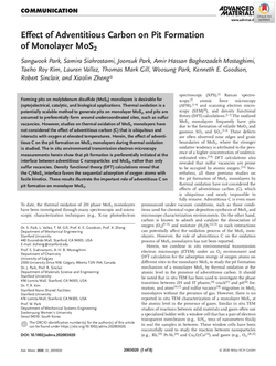 Effect of Adventitious Carbon on Pit Formation of Monolayer MoS2