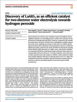 Discovery of LaAlO3 as an efficient catalyst for two-electron water electrolysis towards hydrogen pe