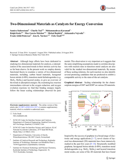 Two-Dimensional Materials as Catalysts for Energy Conversion