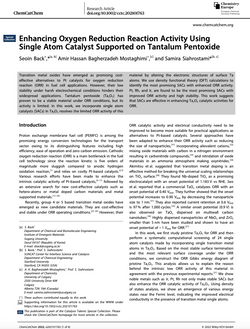 Enhancing Oxygen Reduction Reaction Activity Using Single Atom Catalyst Supported on Tantalum Pentox