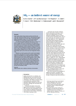 SO2 – an indirect source of energy