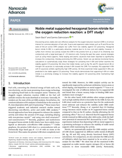 Noble metal supported hexagonal boron nitride for the oxygen reduction reaction: a DFT study