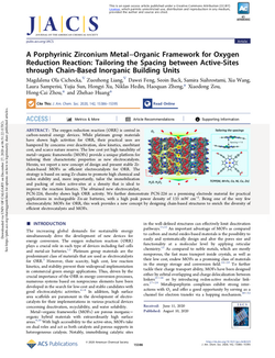 A Porphyrinic Zirconium Metal−Organic Framework for Oxygen Reduction Reaction: Tailoring the Spacing