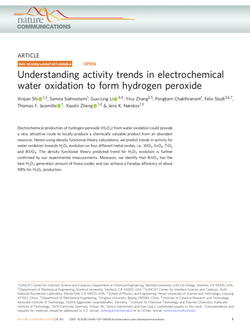 Understanding activity trends in electrochemical water oxidation to form hydrogen peroxide
