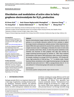 Elucidation and modulation of active sites in holey graphene electrocatalysts for H2O2 production