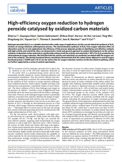 High-efficiency oxygen reduction to hydrogen peroxide catalysed by oxidized carbon materials