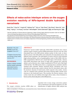 Effects of redox-active interlayer anions on the oxygen evolution reactivity of NiFe-layered double 